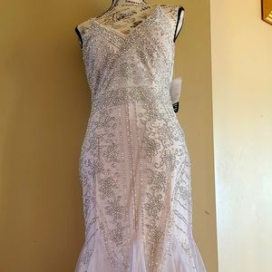 Formal Sleeveless Pearl and Beaded Gown